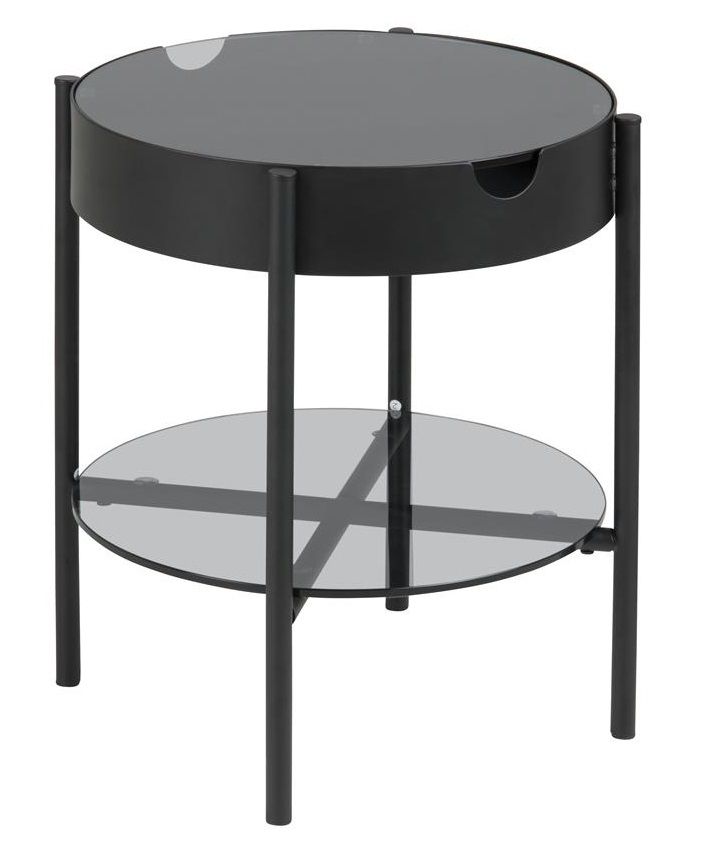 Scandi Černý skleněný odkládací stolek Lipton 45 cm - XXXLutz