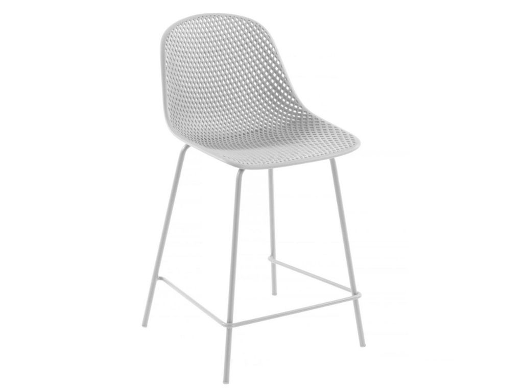 Bílá plastová barová židle Kave Home Quinby 65 cm - Designovynabytek.cz