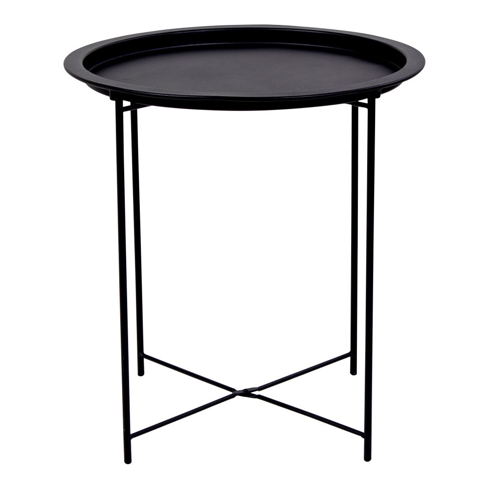 Nordic Living Černý kulatý kovový odkládací stolek Ronan 46,8 cm - Designovynabytek.cz