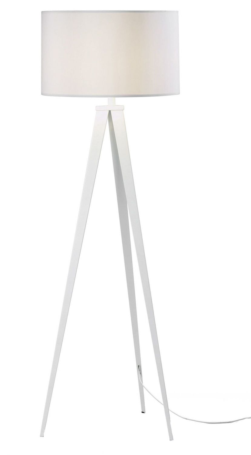 Bílá bavlněná stojací lampa Kave Home Iguazu 157 cm - Designovynabytek.cz