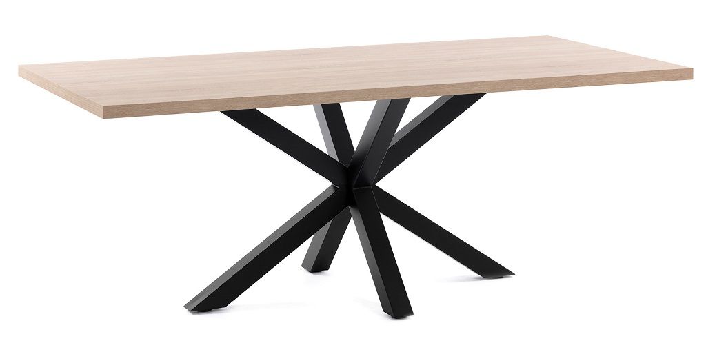 Dubový jídelní stůl Kave Home Argo 160 x 100 cm s černou kovovou podnoží - Designovynabytek.cz
