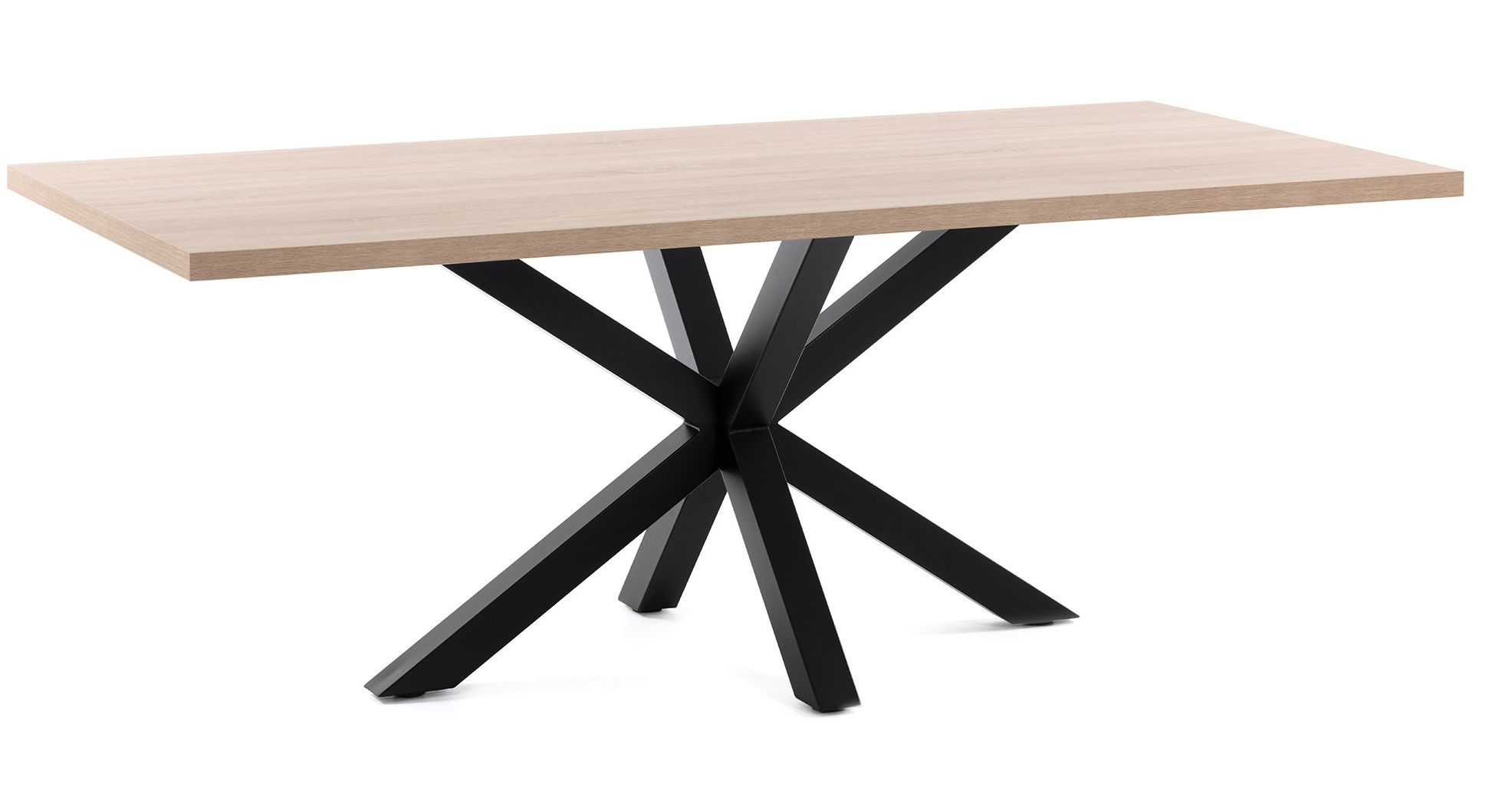 Dubový jídelní stůl Kave Home Argo 180 x 100 cm s černou kovovou podnoží - Designovynabytek.cz