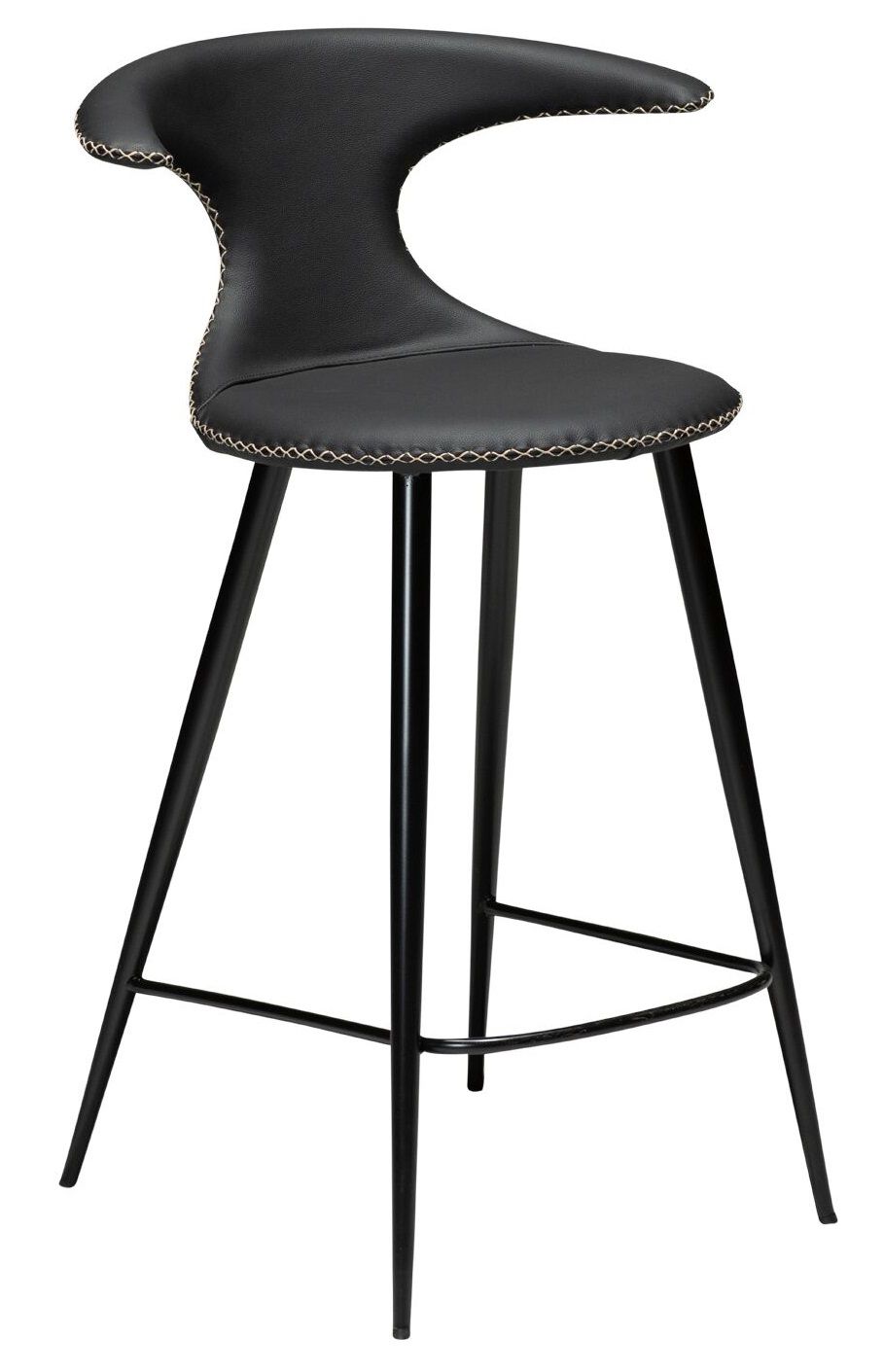 ​​​​​Dan-Form Černá kožená barová židle DAN-FORM Flair 65 cm - Designovynabytek.cz