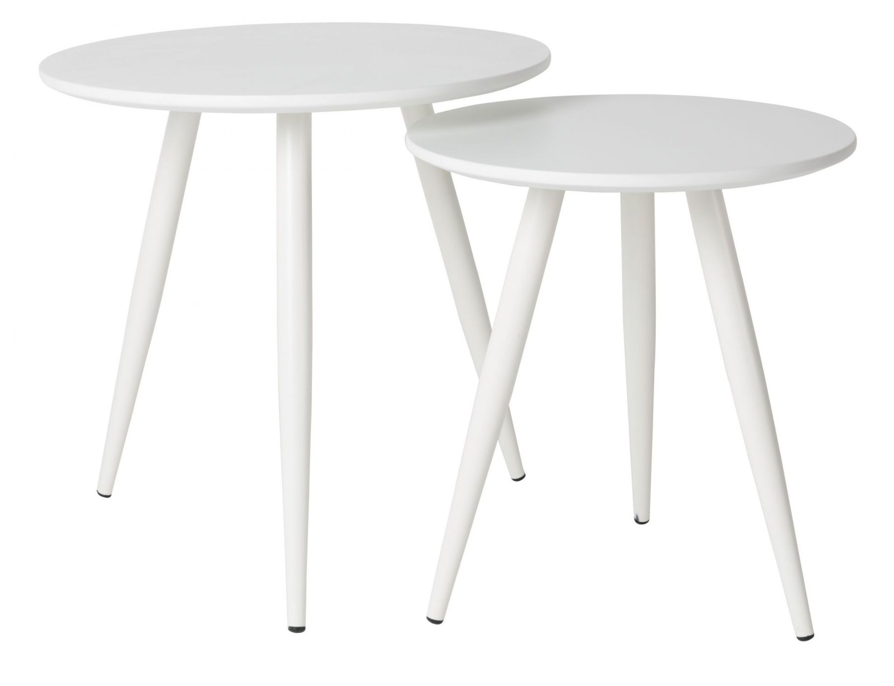 White Label Bílý set dvou odkládacích stolků WLL DAVEN 40/50 cm - Designovynabytek.cz