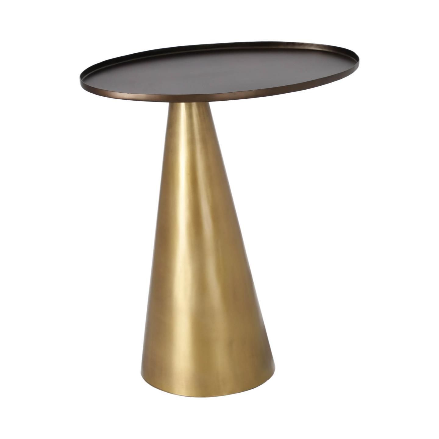 Zlatý kovový odkládací stolek Kave Home Liliane 45 x 27 cm - Designovynabytek.cz