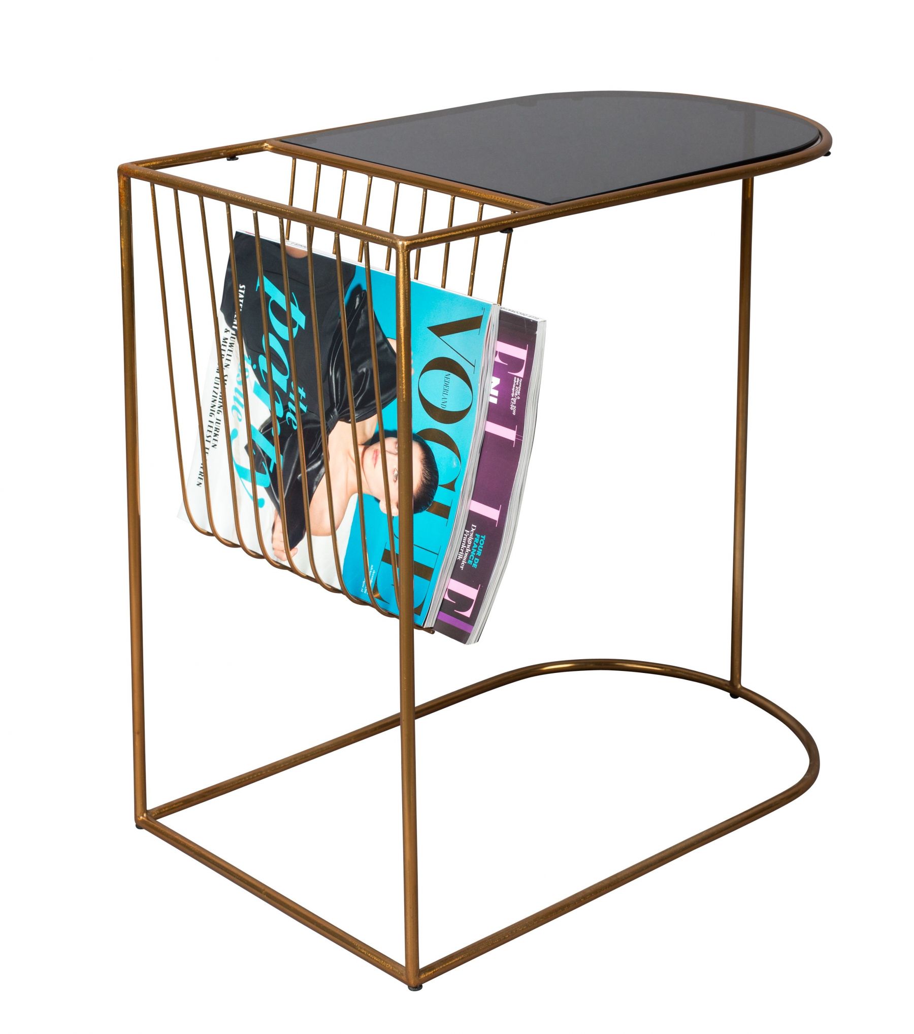 Zlatý kovový odkládací stolek DUTCHBONE Eileen 51 x 31,5 cm - Designovynabytek.cz