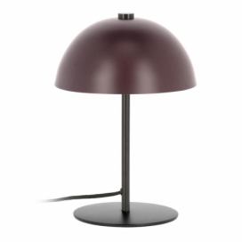Vínově červená kovová stolní lampa Kave Home Aleyla