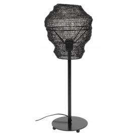 White Label Černá kovová stolní lampa WLL LENA