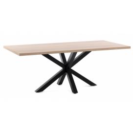 Dubový jídelní stůl Kave Home Argo 160 x 100 cm s černou kovovou podnoží
