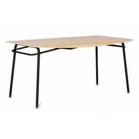 Černý dubový jídelní stůl Tabanda Troj 160x80 cm