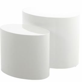 Scandi Bílý set konferenčních stolků Alida 40/48 x 24,5/33 cm