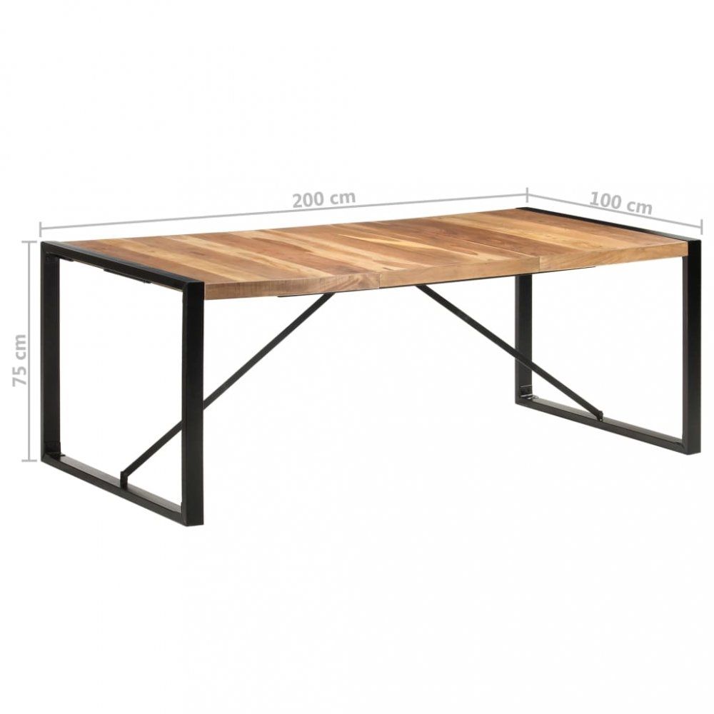 Jídelní stůl masivní dřevo / kov Dekorhome 200x100x75 cm - DEKORHOME.CZ