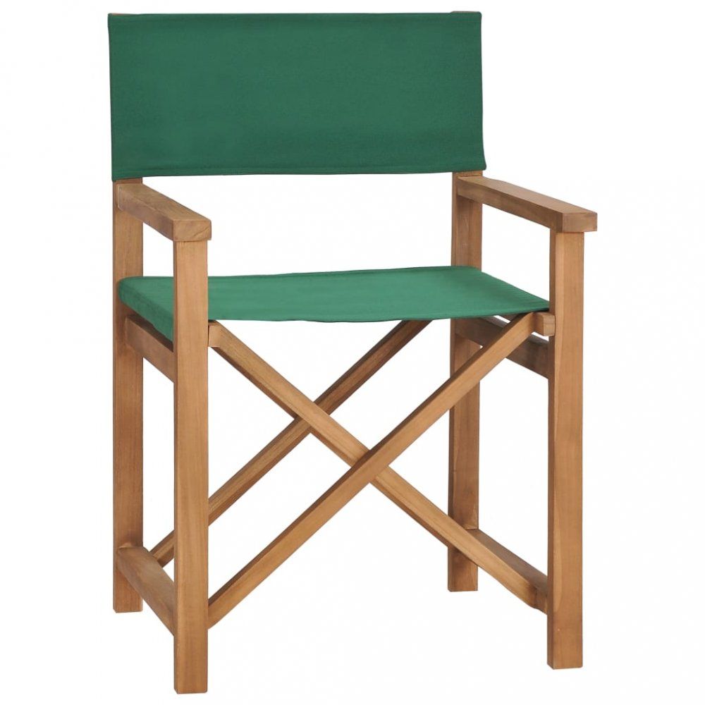 Režisérská židle teakové dřevo Dekorhome Zelená - DEKORHOME.CZ