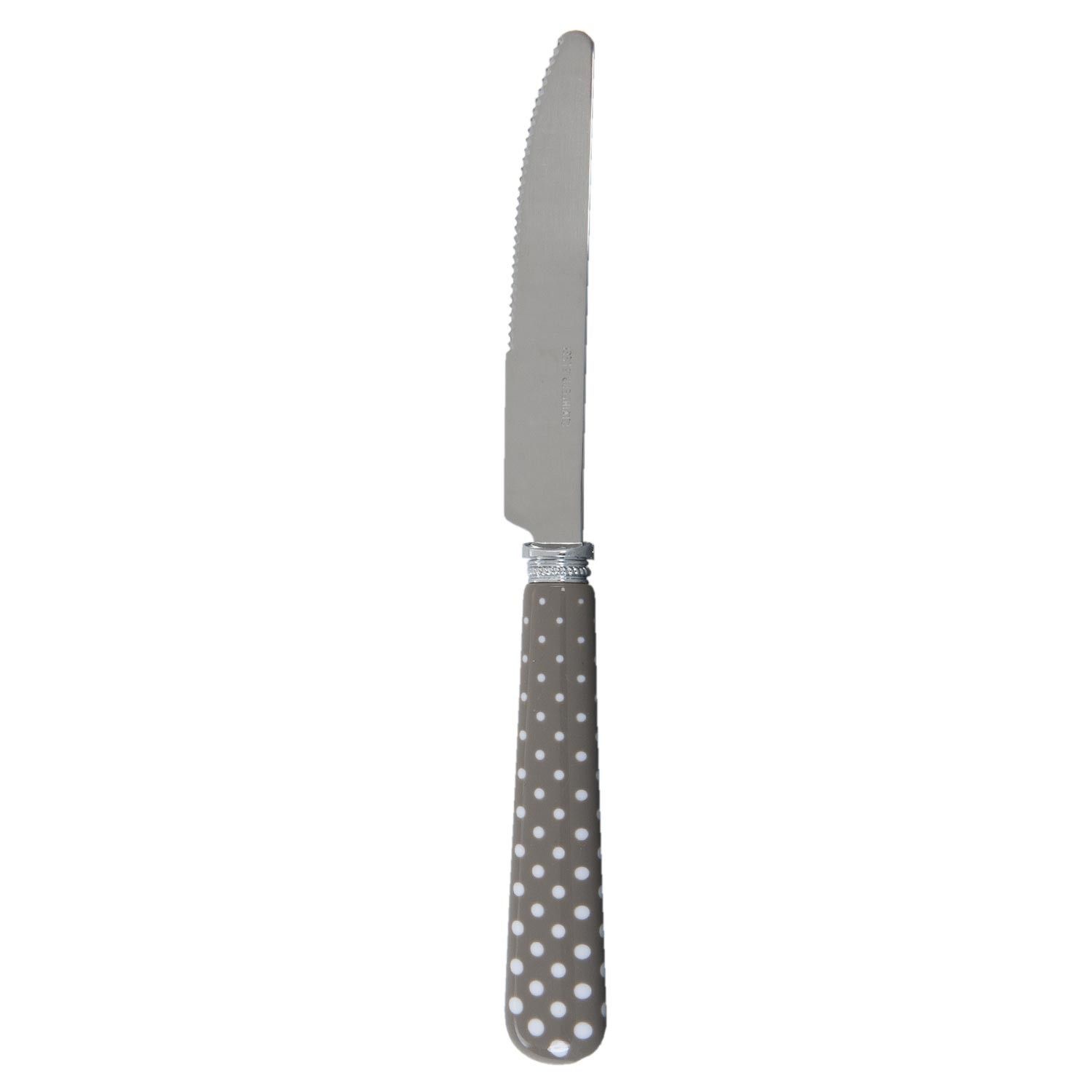 Jídelní nůž šedý s puntíky Clayre & Eef - LaHome - vintage dekorace