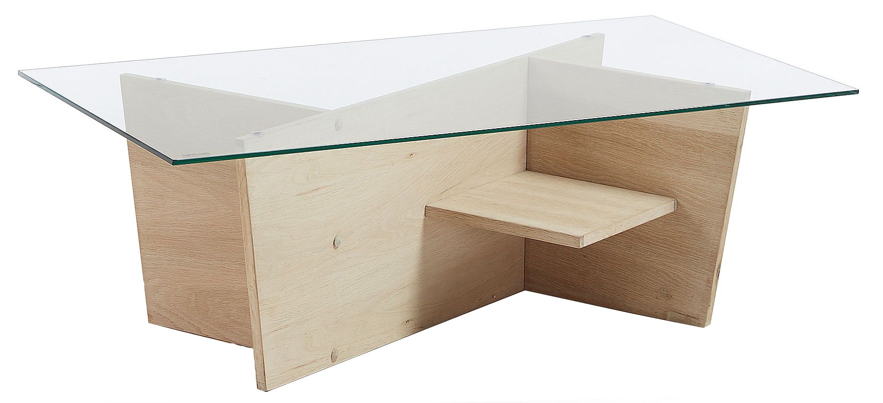 Skleněný konferenční stolek Kave Home Balwind s dubovou podnoží 110 x 60 cm - Designovynabytek.cz