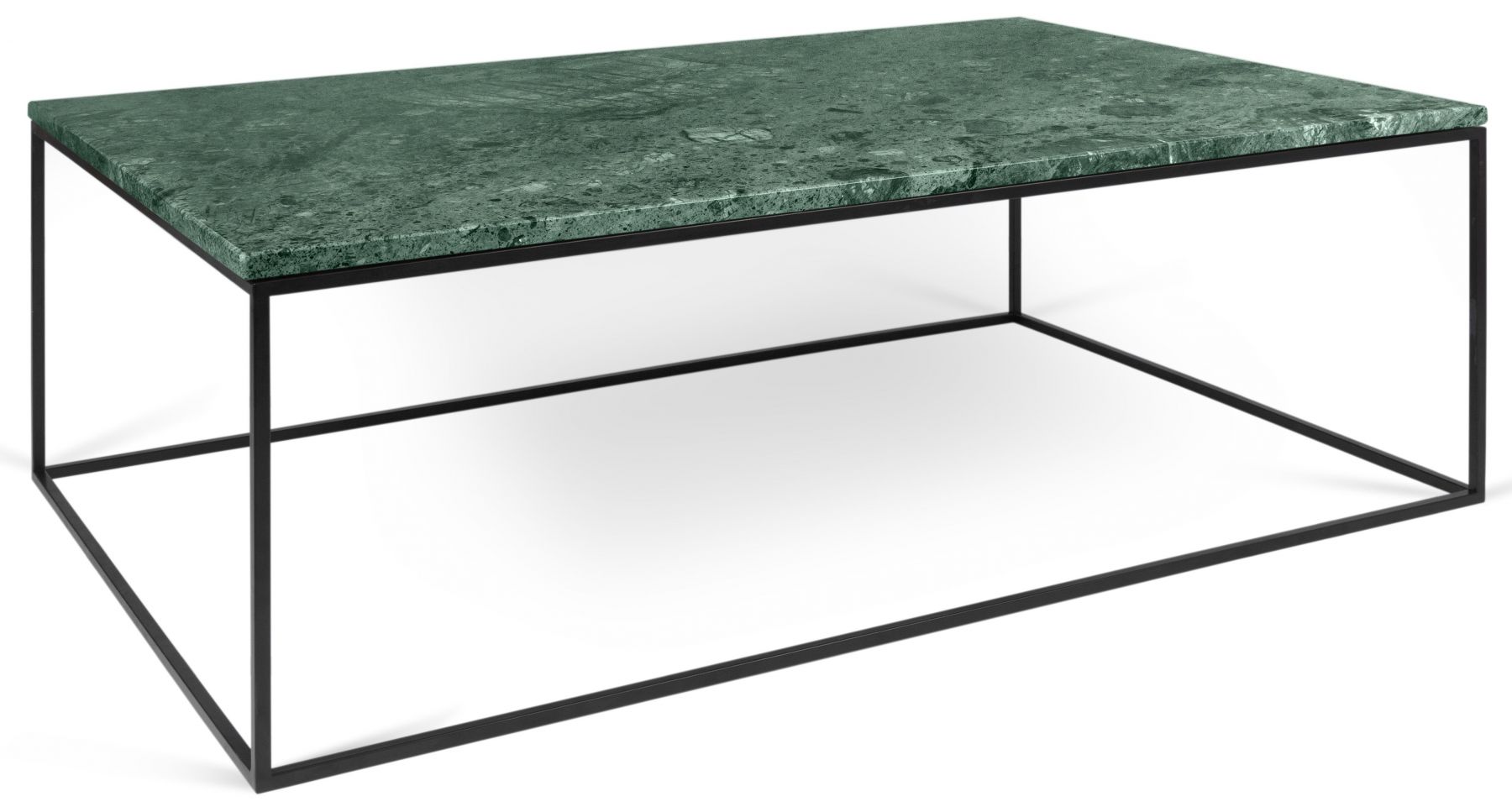 Zelený mramorový konferenční stolek TEMAHOME Gleam 120 x 75 cm s černou podnoží - Designovynabytek.cz