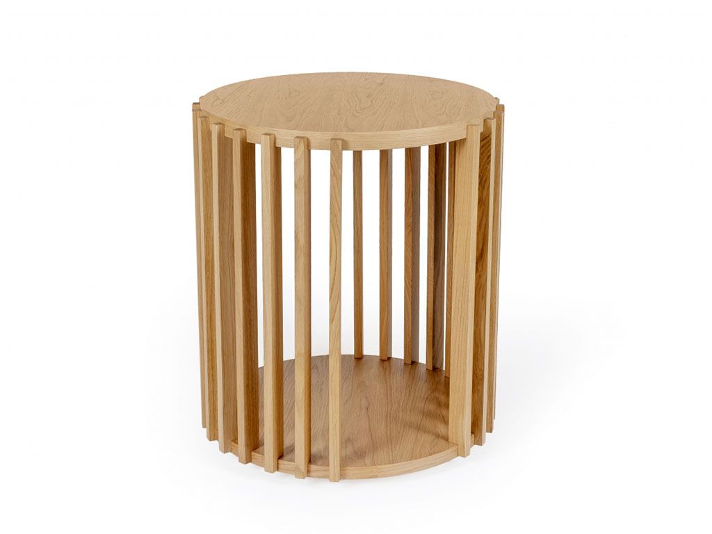 Dubový kulatý konferenční stolek Woodman Drum Ø 53 cm - Designovynabytek.cz