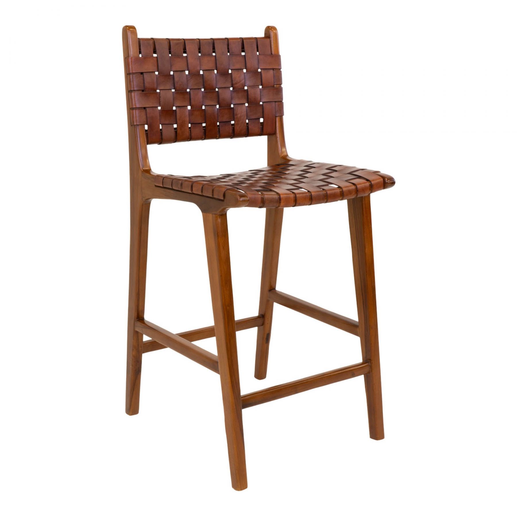 Hnědá barová židle z teakového dřeva 101 cm Perugia – House Nordic - Designovynabytek.cz