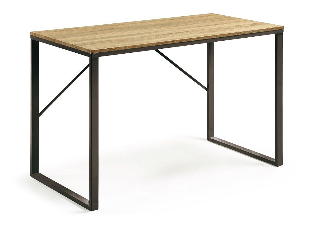 Přírodní pracovní stůl Kave Home Talbot 120 x 60 cm s černou podnoží - Designovynabytek.cz