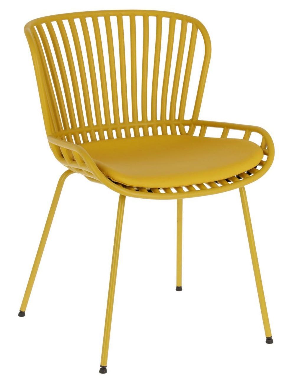 Hořčicově žlutá zahradní židle s ocelovou konstrukcí Kave Home Surpik - Bonami.cz