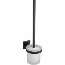 Černo-bílý nástěnný WC kartáč Wenko Static-Loc® Plus