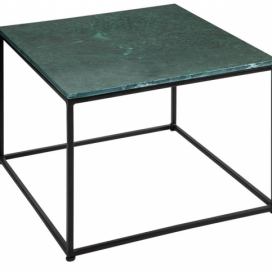 Moebel Living Zelený mramorový konferenční stolek Giraco 50 x 50 cm