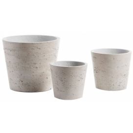 Set tří šedých betonových květináčů Kave Home Low