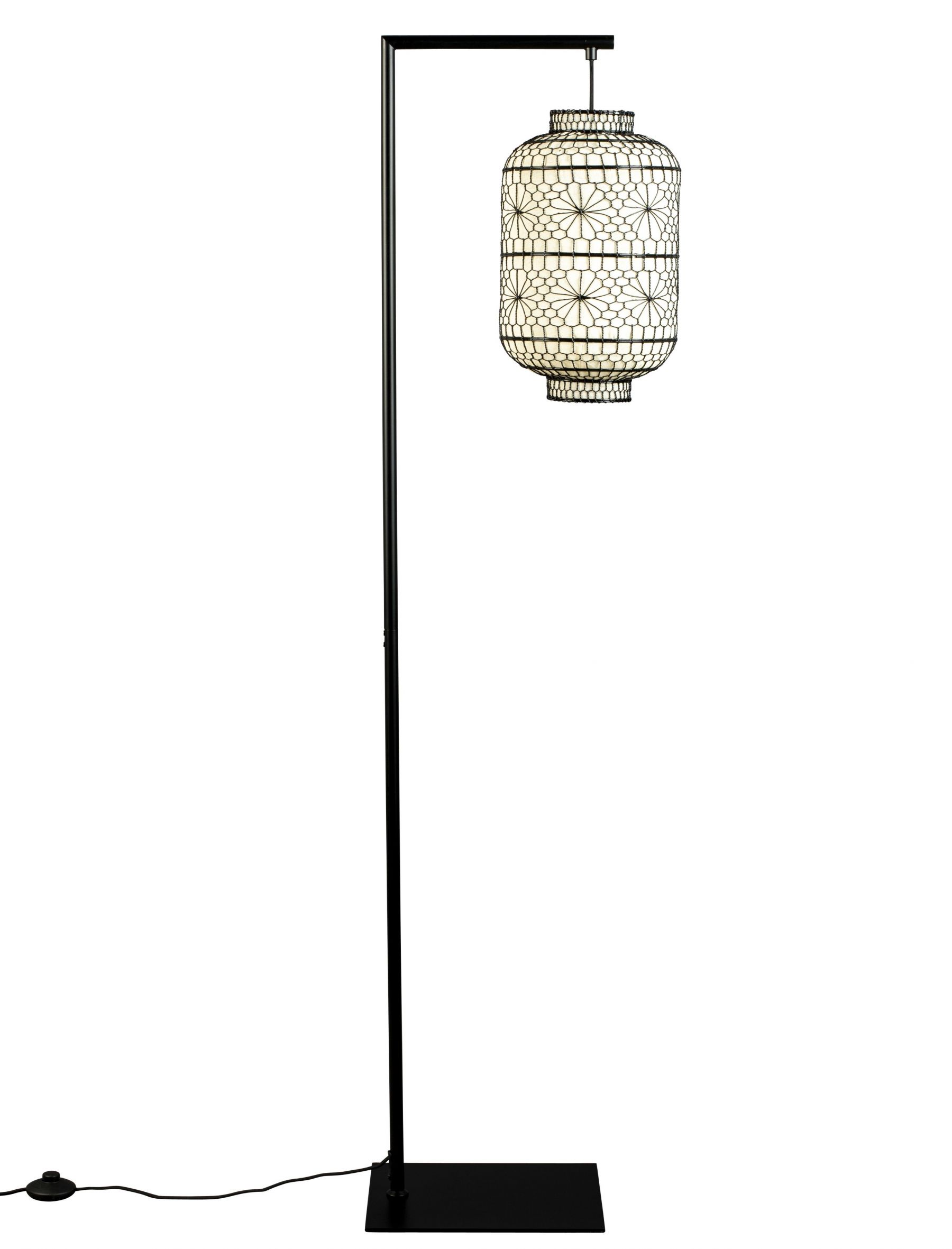 Černobílá vzorovaná stojací lampa DUTCHBONE MING 157 cm - Designovynabytek.cz