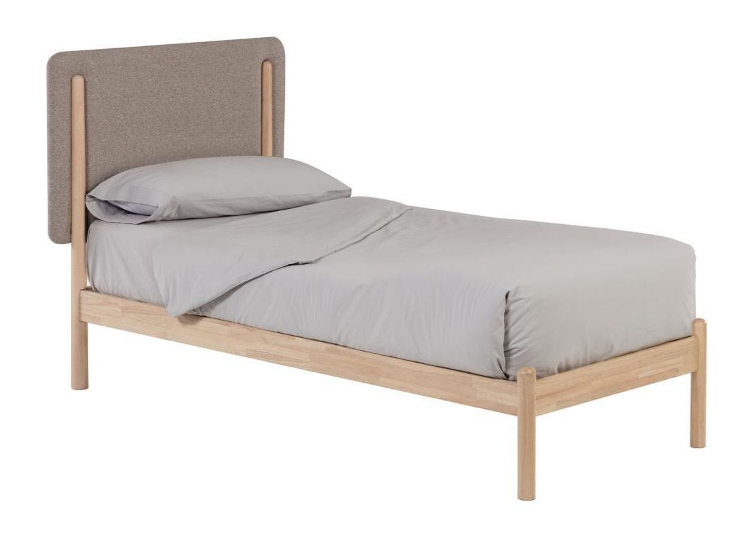 Dřevěná postel s látkovým čelem Kave Home Shayndel 90 x 190 cm - Designovynabytek.cz
