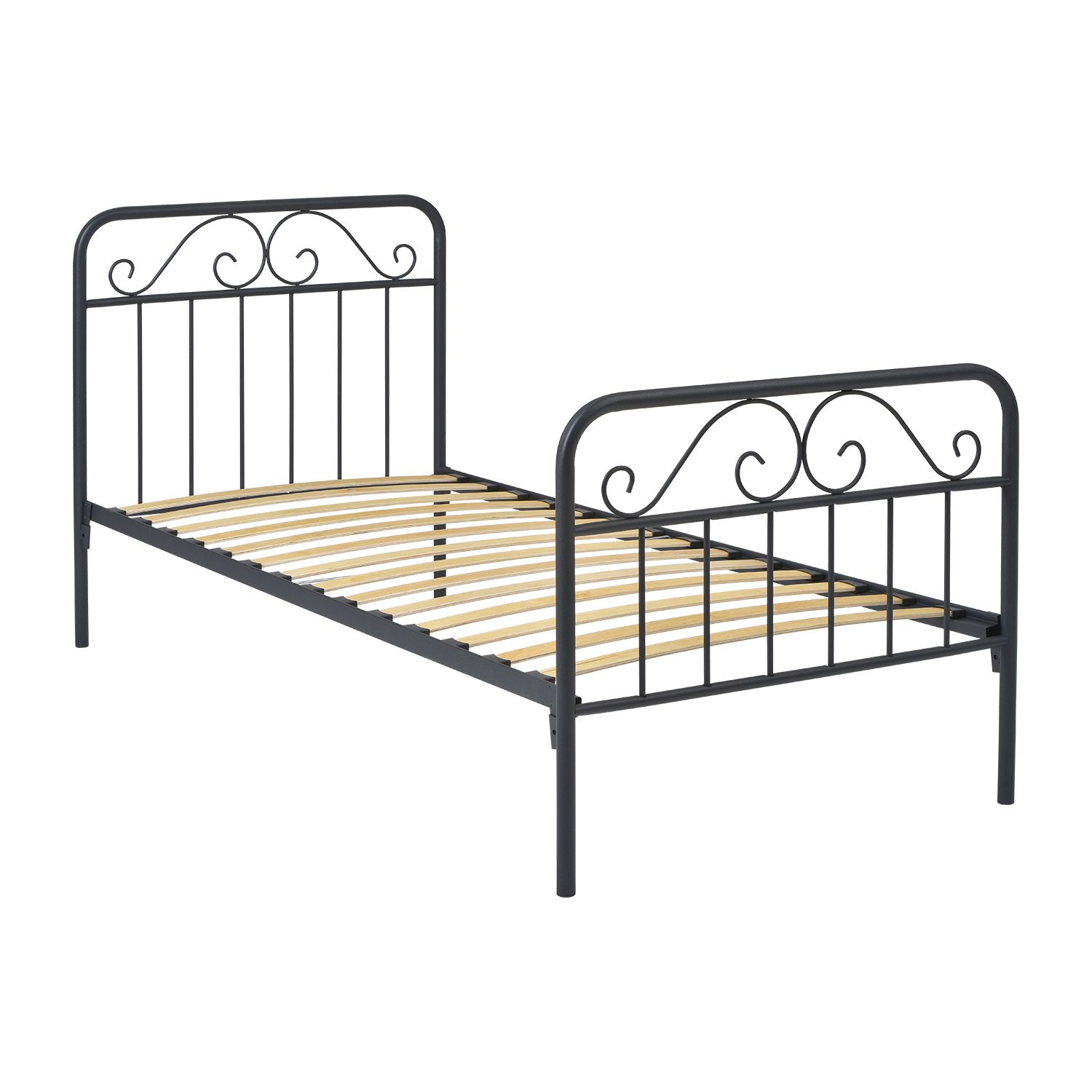 Kovová postel LEON 90x200 šedá - IDEA nábytek