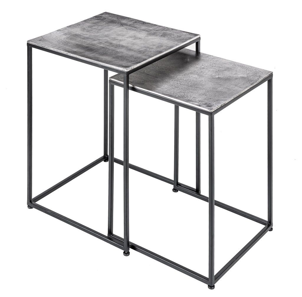 Moebel Living Set dvou stříbrných konferenčních stolků Nimue 40/35 x 40/35 cm - Designovynabytek.cz