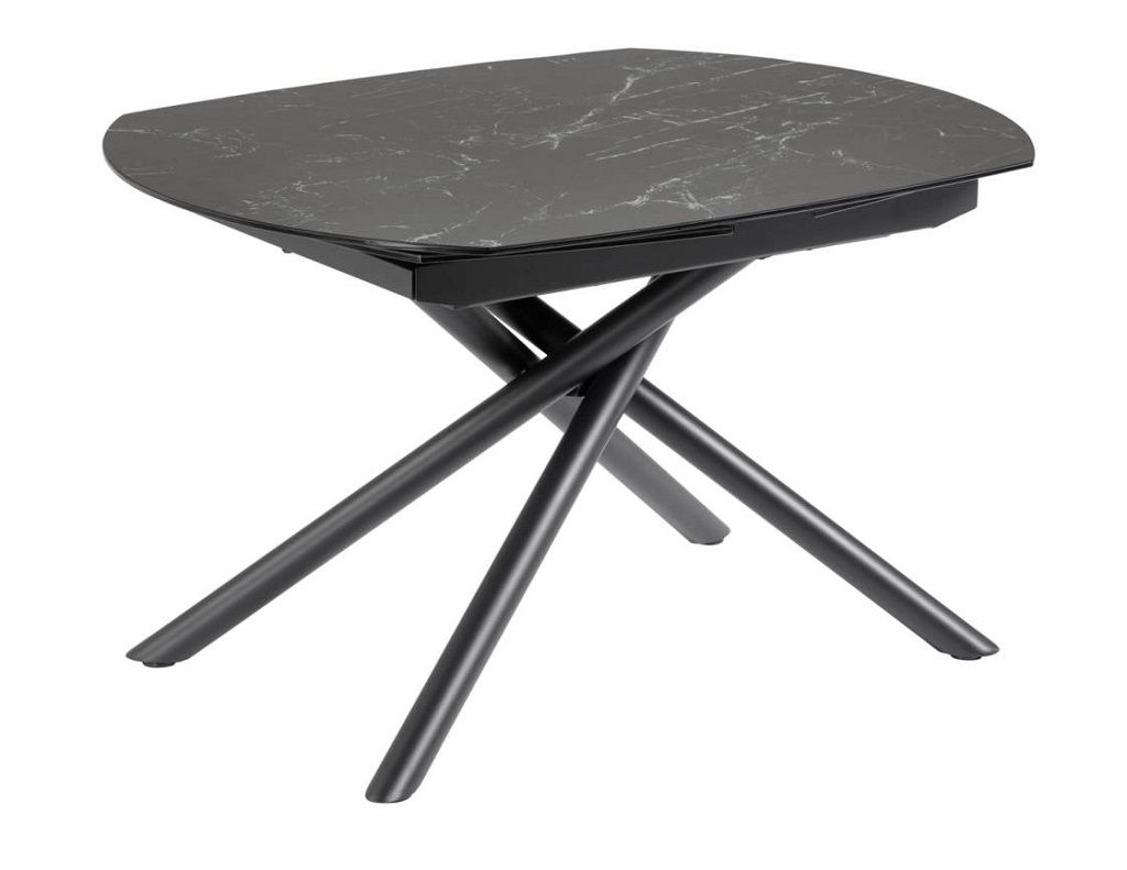 Černý mramorový rozkládací jídelní stůl Kave Home Yodalia 130/190 x 100 cm - Designovynabytek.cz