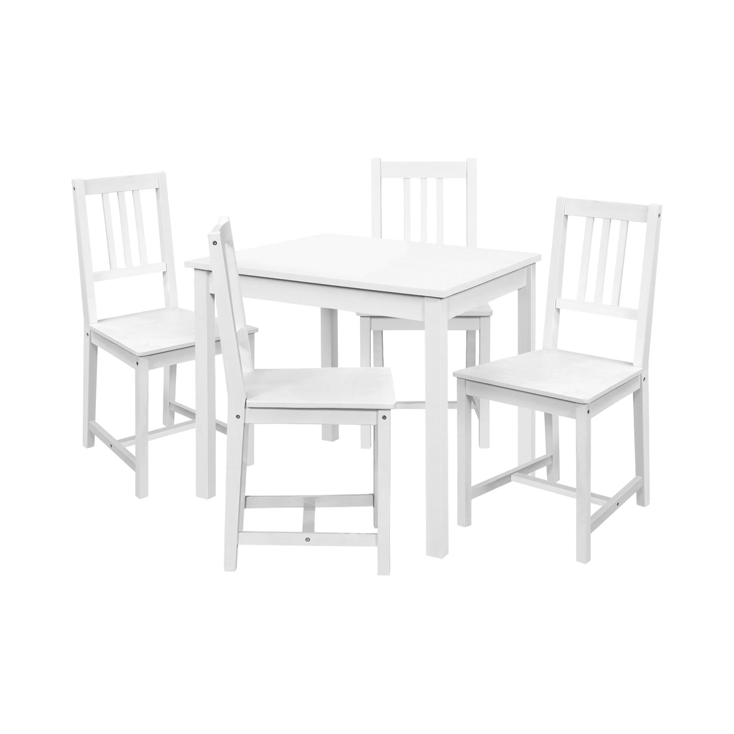 Jídelní stůl 8842B bílý lak + 4 židle 869B bílý lak - IDEA nábytek
