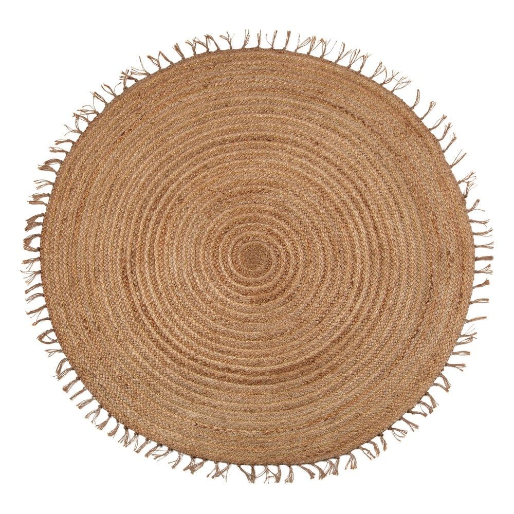 Hnědý ručně vyrobený koberec Nattiot Abha, ø 140 cm - Bonami.cz