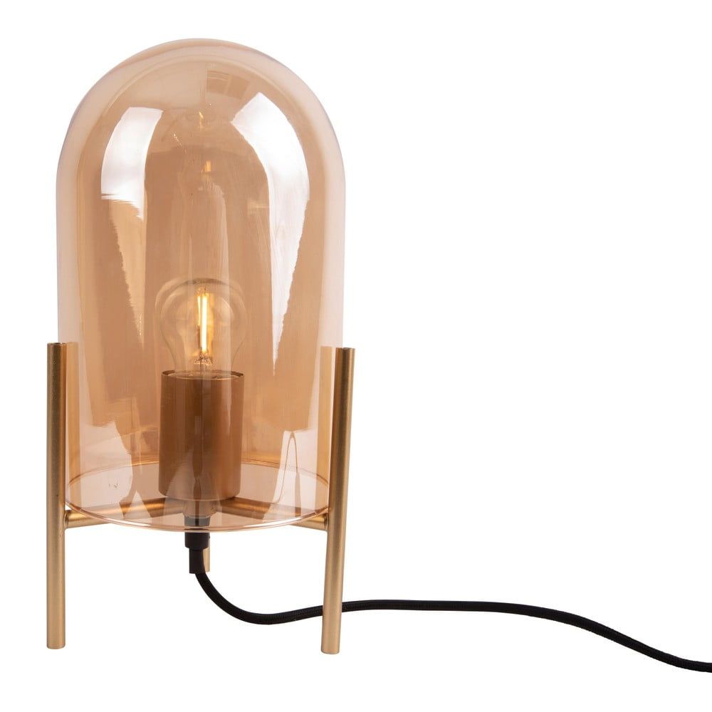 Skleněná stolní lampa ve zlaté barvě Leitmotiv Glass Bell - Bonami.cz