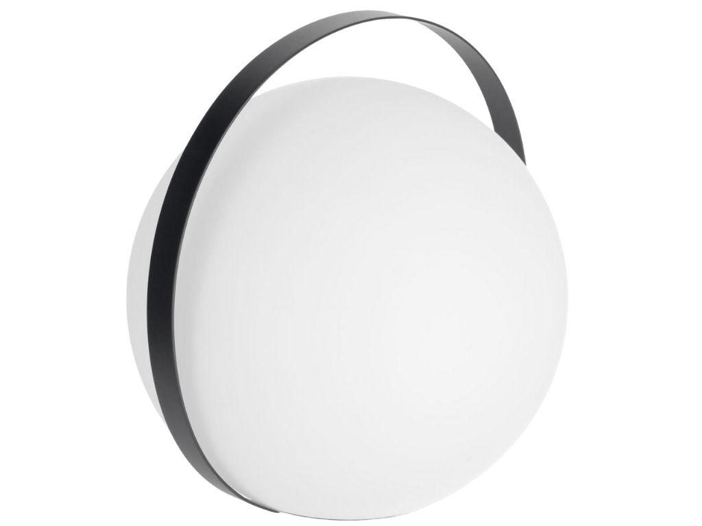 Bílá plastová stolní LED lampa Kave Home Dinesh s černou rukojetí - Designovynabytek.cz