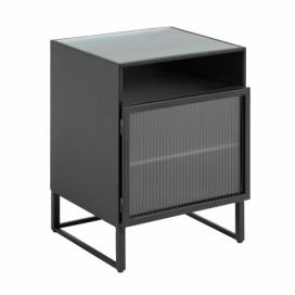 Černý kovový noční stolek Kave Home Trixie 45 x 41 cm