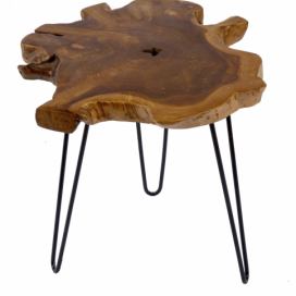 Moebel Living Přírodní teakový konferenční stolek Wilde 55 cm