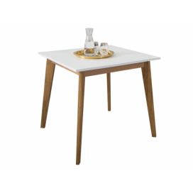 ARBYD Bílý dřevěný jídelní stůl Thia 85 x 85 cm