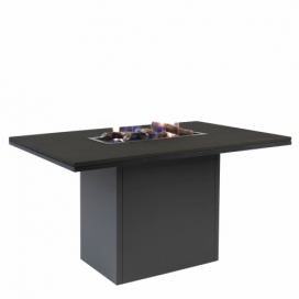 Stůl s plynovým ohništěm cosiloft 120 vysoký jídelní stůl černý rám / černá deska