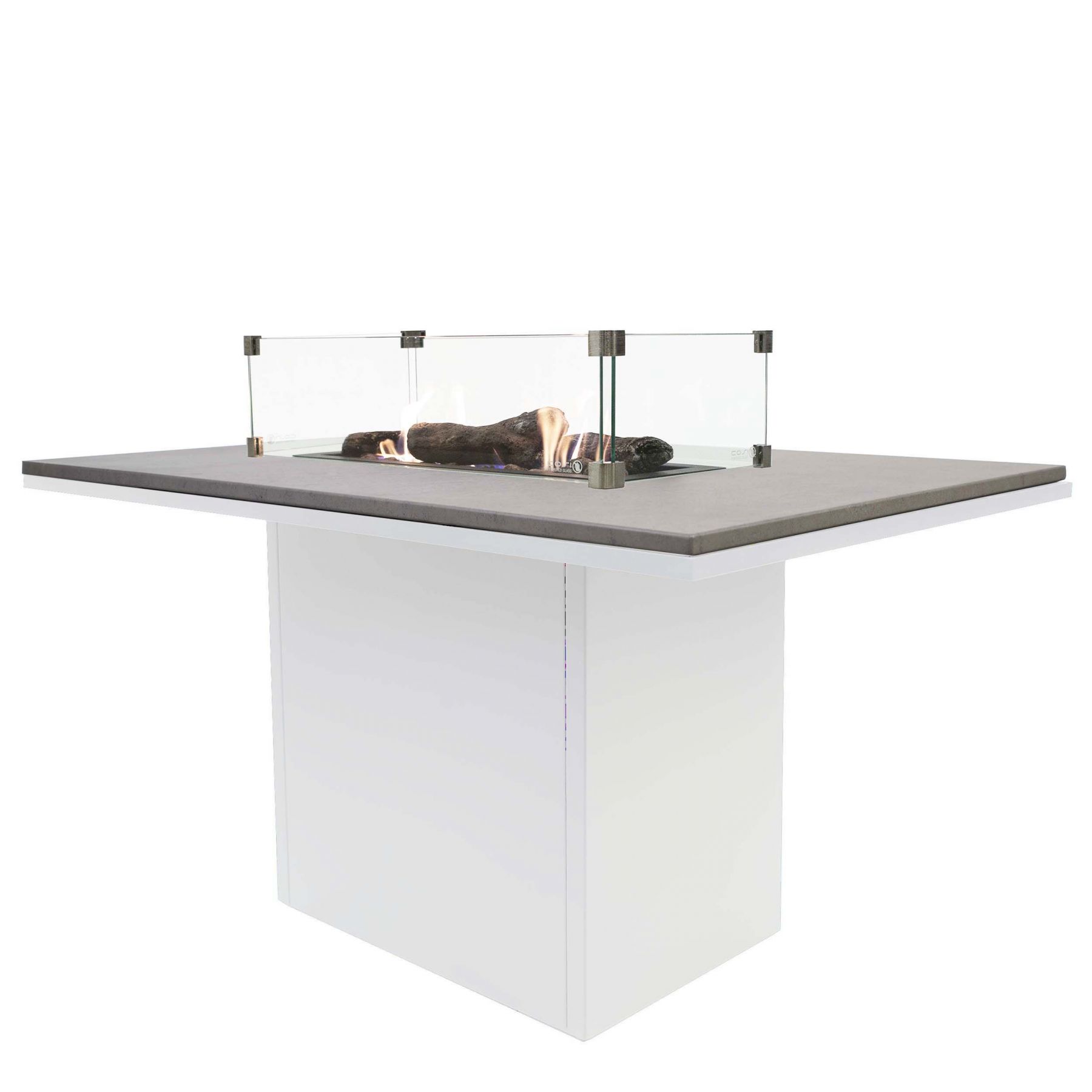 Krbový plynový stůl Cosiloft 120 vysoký jídelní stůl bílý rám / deska šedá (neobsahuje sklo) COSI - Domio.cz
