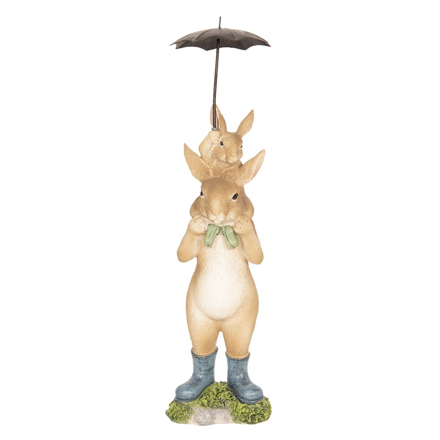 Dekorace králíci pod deštníkem - 8*7*25 cm Clayre & Eef - LaHome - vintage dekorace