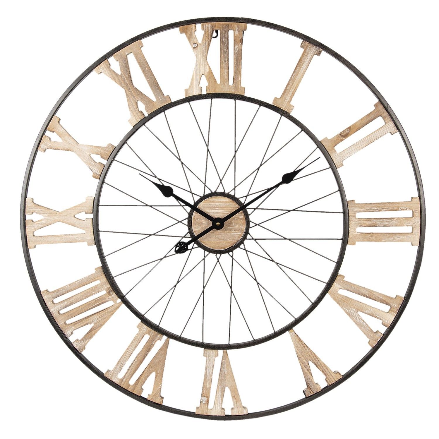 Kovové nástěnné hodiny - Ø 80*4 cm Clayre & Eef - LaHome - vintage dekorace