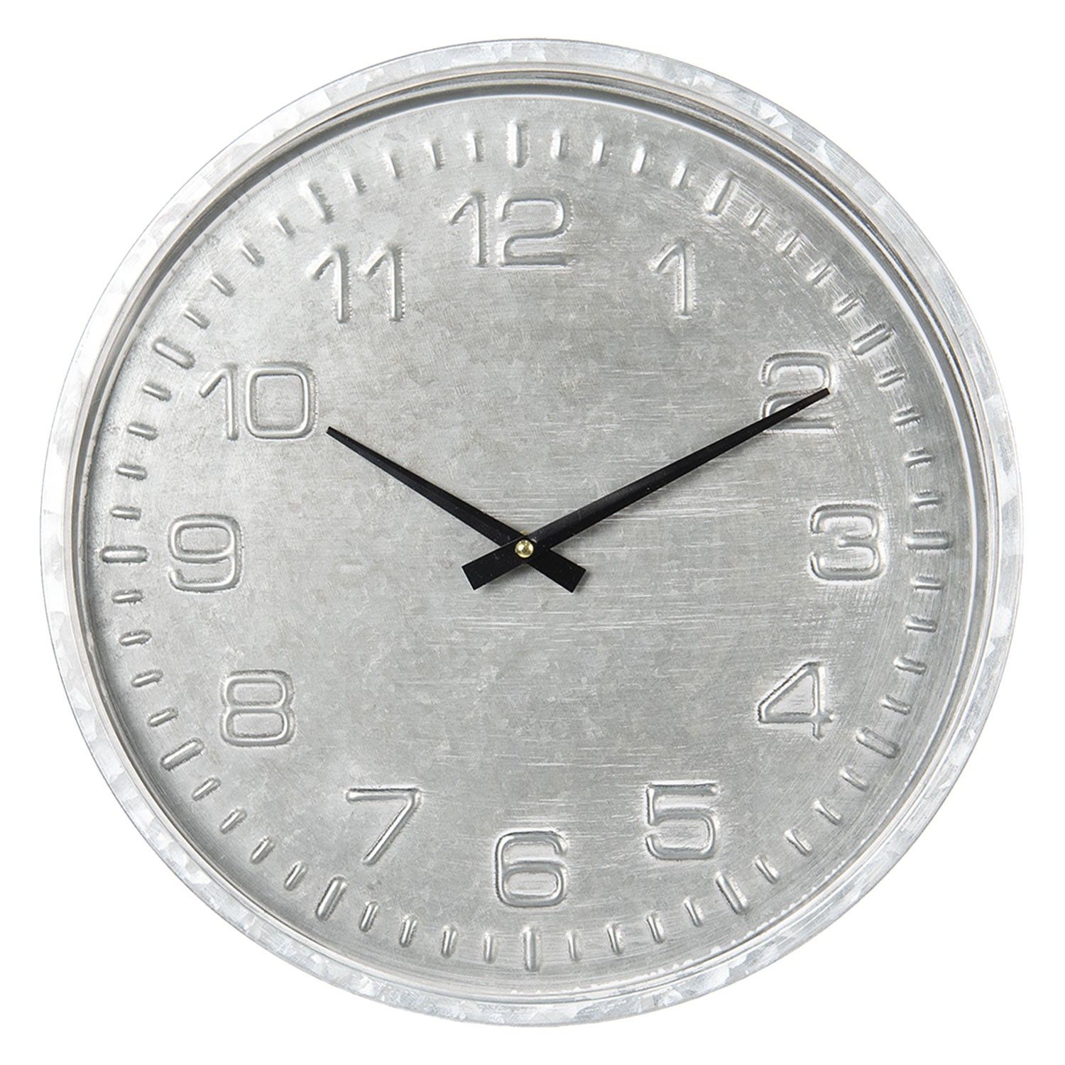Šedé nástěnné hodiny v industriálním stylu - Ø 39*5 cm / 1*AA Clayre & Eef - LaHome - vintage dekorace