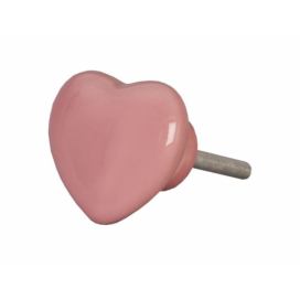 Úchytka srdce růžové - 3.5*4 cm Clayre & Eef