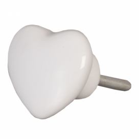 Úchytka bílé srdce -  4*4 cm Clayre & Eef