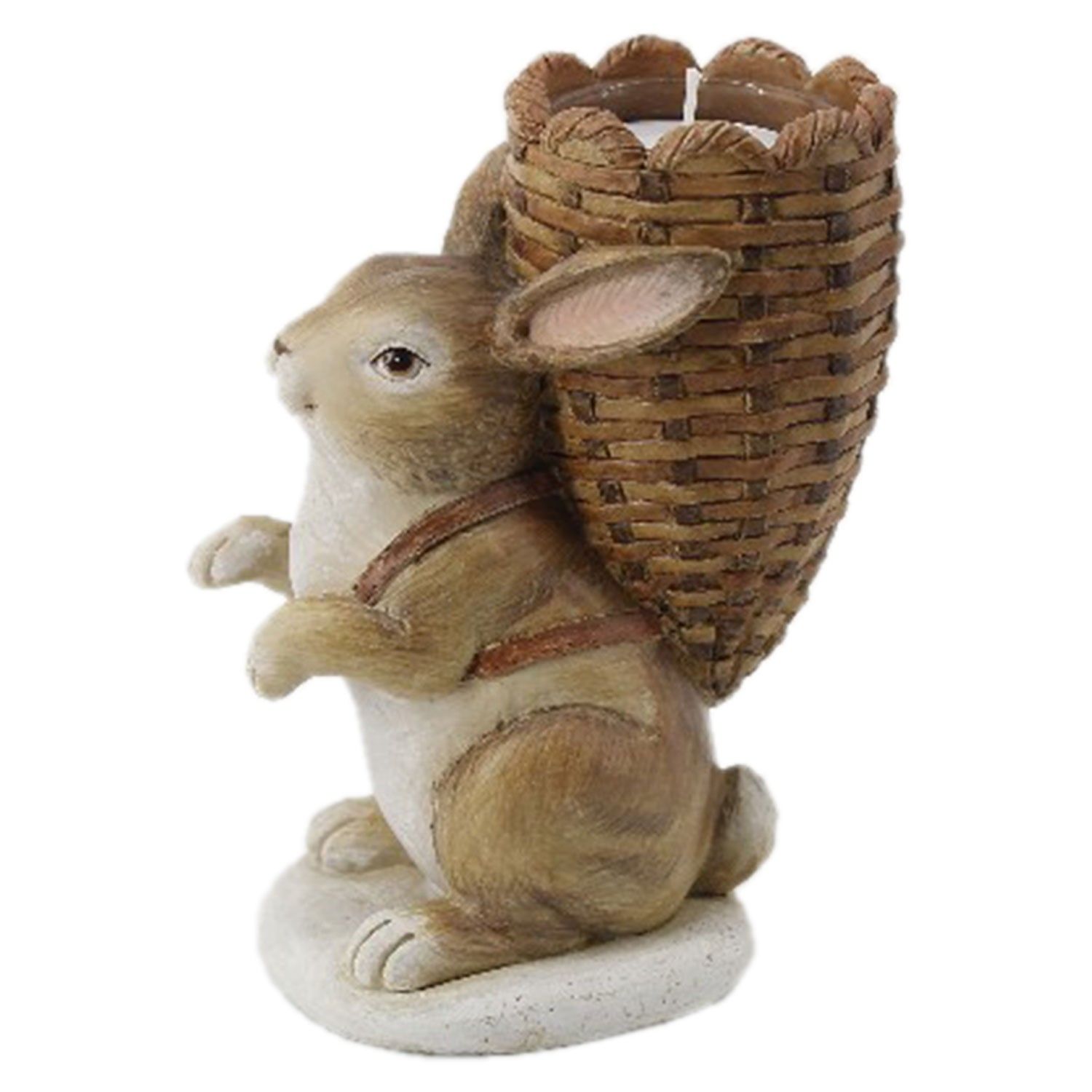 Velikonoční svícen v designu králíka s nůší - 11*7*14 cm Clayre & Eef - LaHome - vintage dekorace