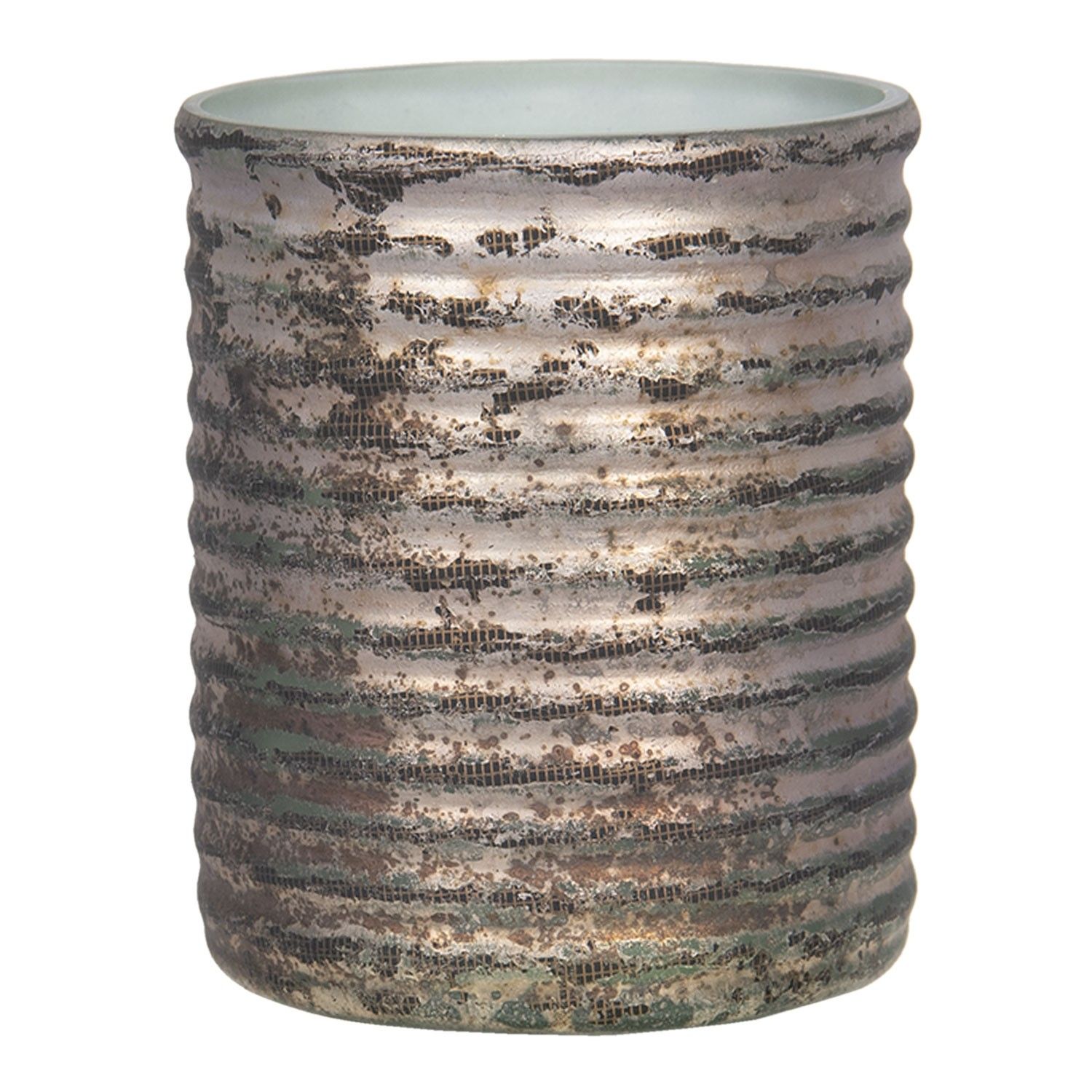 Skleněný svícen na čajovou svíčku Mirla - Ø 9*8 cm Clayre & Eef - LaHome - vintage dekorace