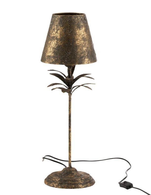 Černo-zlatá kovová stolní lampička Van Antique gold - Ø 22*60 cm J-Line by Jolipa - LaHome - vintage dekorace