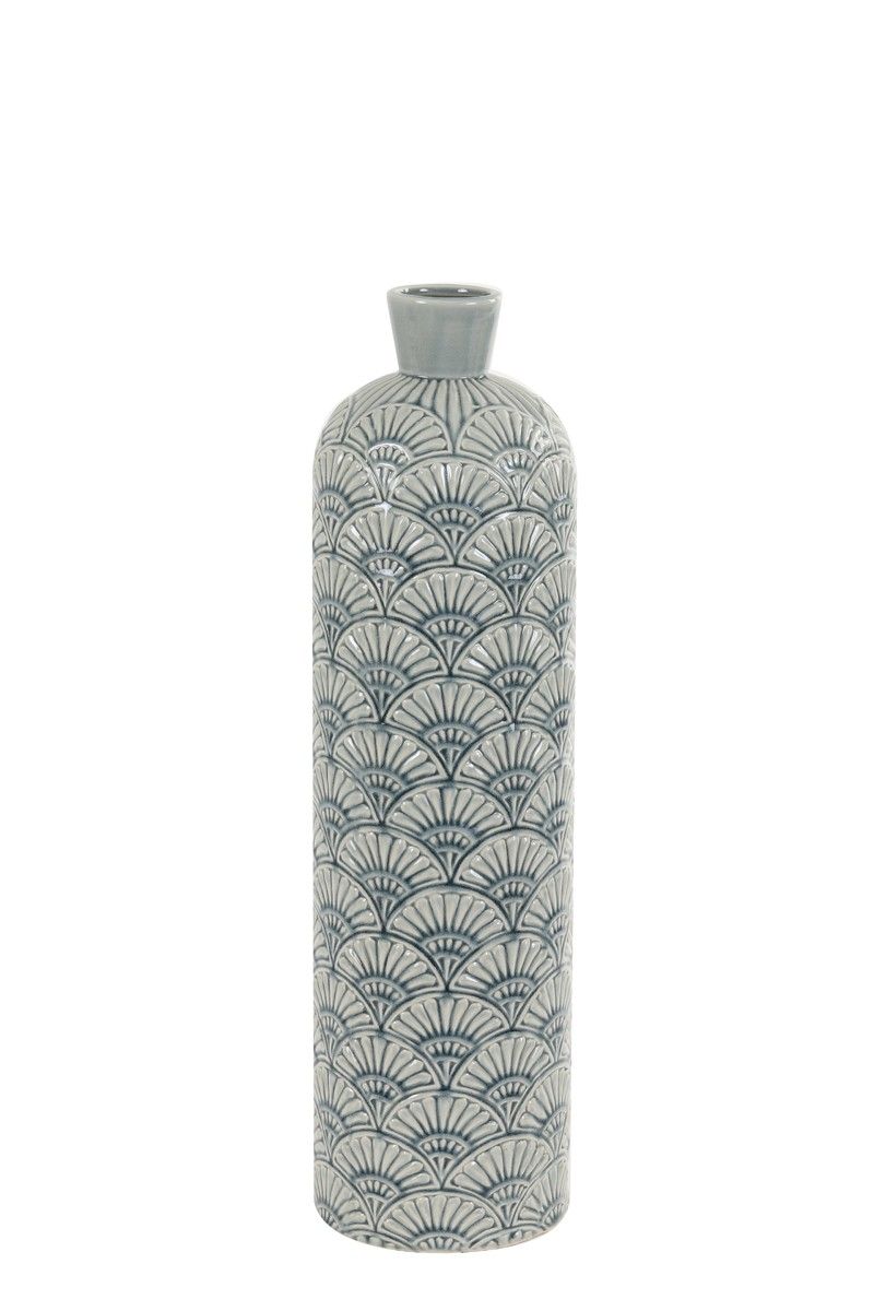 Šedomodrá keramická váza Potenza - Ø16*59 cm Light & Living - LaHome - vintage dekorace